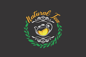 make natural tea branding logo for you