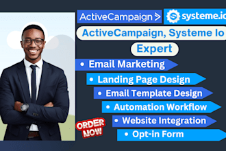 setup activecampaign, systeme io automation, email campaigns, landing page
