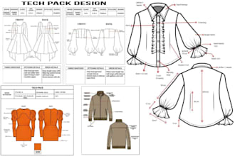 design fashion streetwear, custom hoodie tech pack for manufacturing