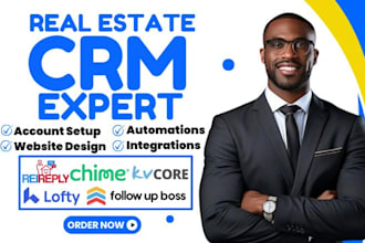 setup rei reply real estate CRM kvcore, chime, lofty, follow up boss idx website