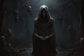 make dark and creepy art for you