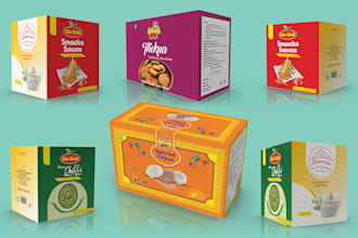 create packaging box design with die cut for your products