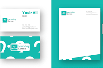design modern business cards with qr code, letterheads, and stationery for you