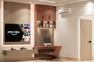 create photorealistic 3d rendering, 3d model of interiors