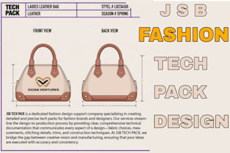 expert bag tech pack designer for accurate specs, ready for manufacturing