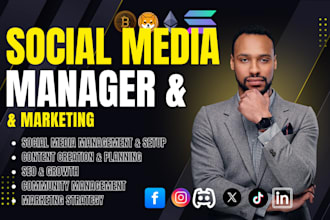 be your crypto social media manager and marketing  crypto marketing manager