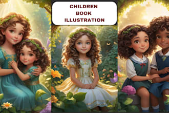 illustrate 3d african american children book illustration children book story