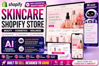 skin care shopify store with shopify ai shopping assistant, beauty website