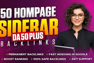 50 powerful permanent sidebar blogroll da50 dofollow backlinks