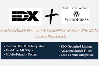design advanced real estate wordpress website with idx mls listings integration
