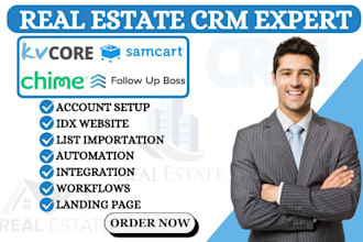 setup chime kvcore samcart flowtrack ontraport pipeline follow up boss instapage