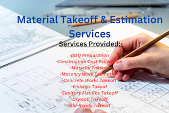 do quantity surveyor material takeoff and cost estimation