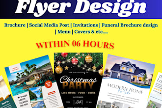 design a flyer, menu, brochure or poster graphic