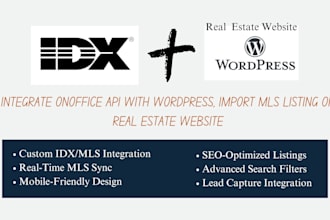 integrate onoffice API with wordpress, import mls listing on real estate website