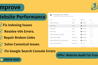 fix indexing issues, broken links, canonical issues, and gsc errors