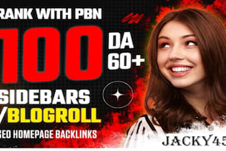 100 sidebar blogroll homepage da 50 plus permanent backlinks