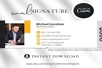 design an email signature html clickable within 1 hour