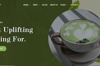 design 7 figure matcha tea shopify store coffee tea herbal store website