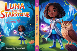 do children story book illustration, children book illustration, book cover