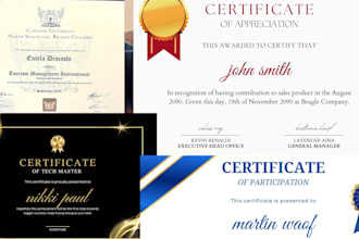 all certificate design any diploma certificate