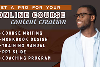 create ebook online course content, training manual, course slide, ppt, workbook