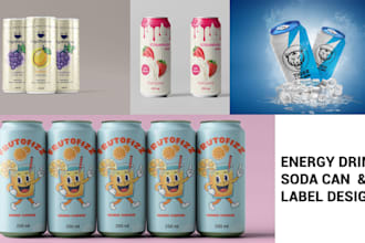do energy drink, soda can label and bottle label design