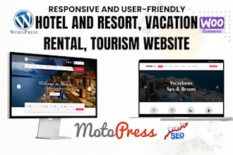 build modern hotel and resort website, vacation rental website, tourism website