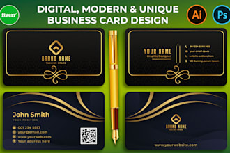 design digital luxury unique and modern business cards, logo