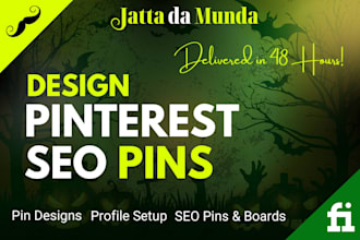 design SEO optimize pins, posts, and setup boards as pinterest marketing manager