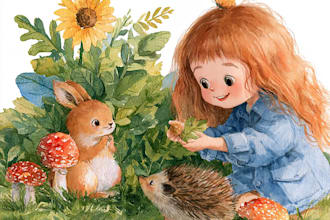 watercolor children book illustration