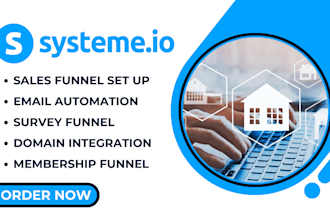 build systeme io sales funnel, systeme io landing page design, email automation