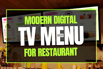 design digital menu board TV restaurant menu