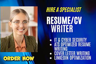 write tech resume, cyber security resume, cover letter, IT and ats resume