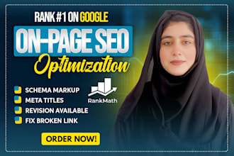 do on page SEO with image optimize and meta titles by rankmath, schema markup