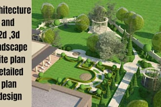 2d 3d render architecture and landscape site plan design