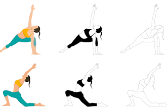 draw people exercise, yoga, workout, fitness illustration gymnastic exercise