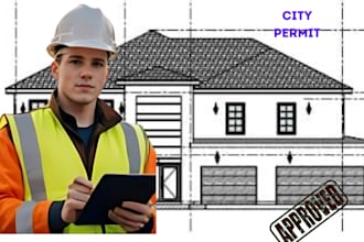 city permit blueprints architect for house plans, adu, garage, deck,site plan