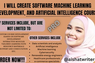 create software machine learning development, and artificial intelligence course