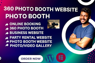 do photo booth website, party rental, showit, odoo weebly studio portfolio