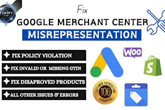 fix google merchant center shopify merchant ads gmc merchant misrepresentation