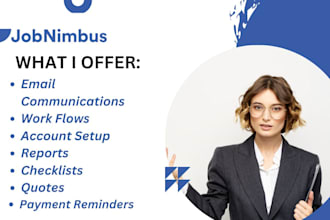 setup jobnimbus checklist email communications quotes payment reminders reports