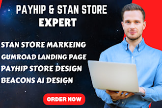 setup stan store, payhip store, gumroad, beacon ai and stan store marketing