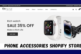 phone accessories shopify store phone stand case laptop stand smartwatch website