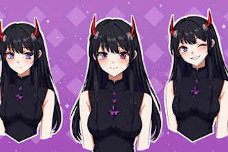 draw custom twitch emotes and cute vtuber chibi avatars for streamers