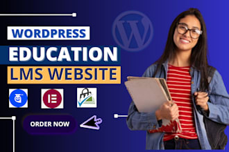 design wordpress education website with learn dash plugin