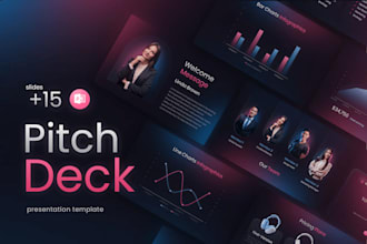 design modern powerpoint presentation pitch deck, keynote and canva presentation