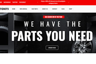 design auto part shopify store automotive store auto part website