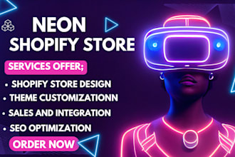 design neon shopify store neon sign led light neon website
