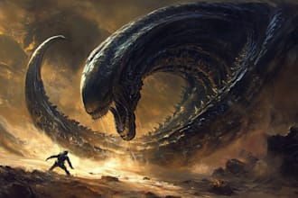create sci fi city or landscape art for you