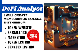 create solana memecoin token website presale ico coin token listing on cex dex